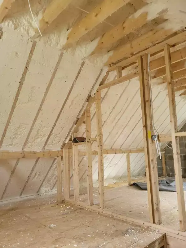 Attic After Spray Foam Insulatio